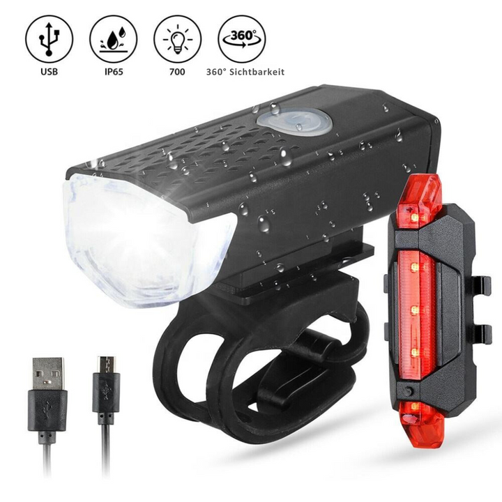 LuxLight™ LED Fahrradlicht-Set USB