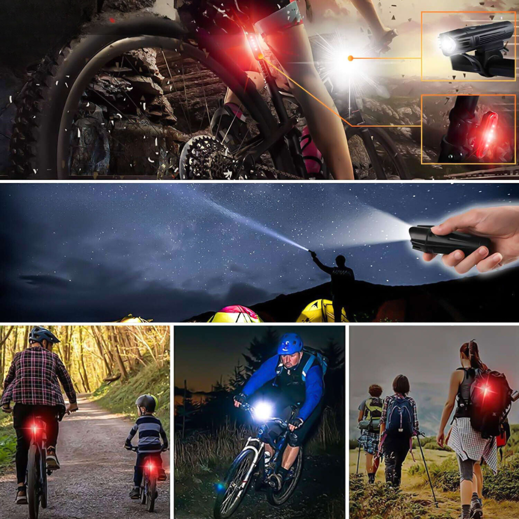 4 USB-LED-Lichter – Wiederaufladbar, Wasserdicht, 650mAh Akku, Für Kinderwagen, Helm & Outdoor