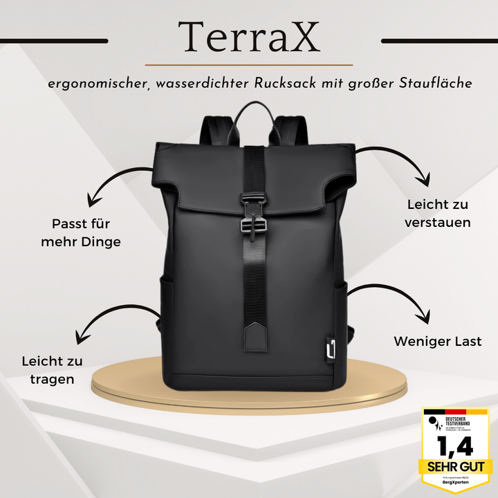 TerraX Laptop-Rucksack – Wasserdicht & Ergonomisch