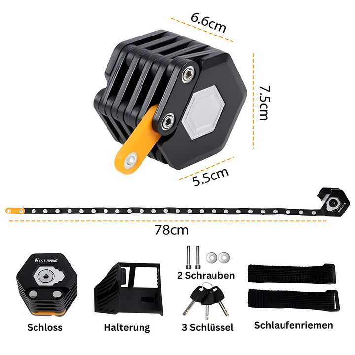 Faltbares Hochsicherheits-Fahrradschloss