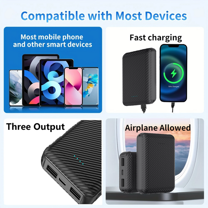 VoltEdge CarbonPack | 20000 mAh Power Bank