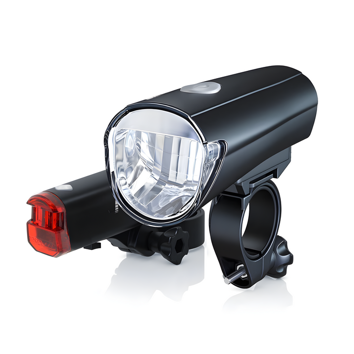 LumiRide Fahrradlicht-Set LED StVZO – Ultrahelle Lampe und Rücklicht