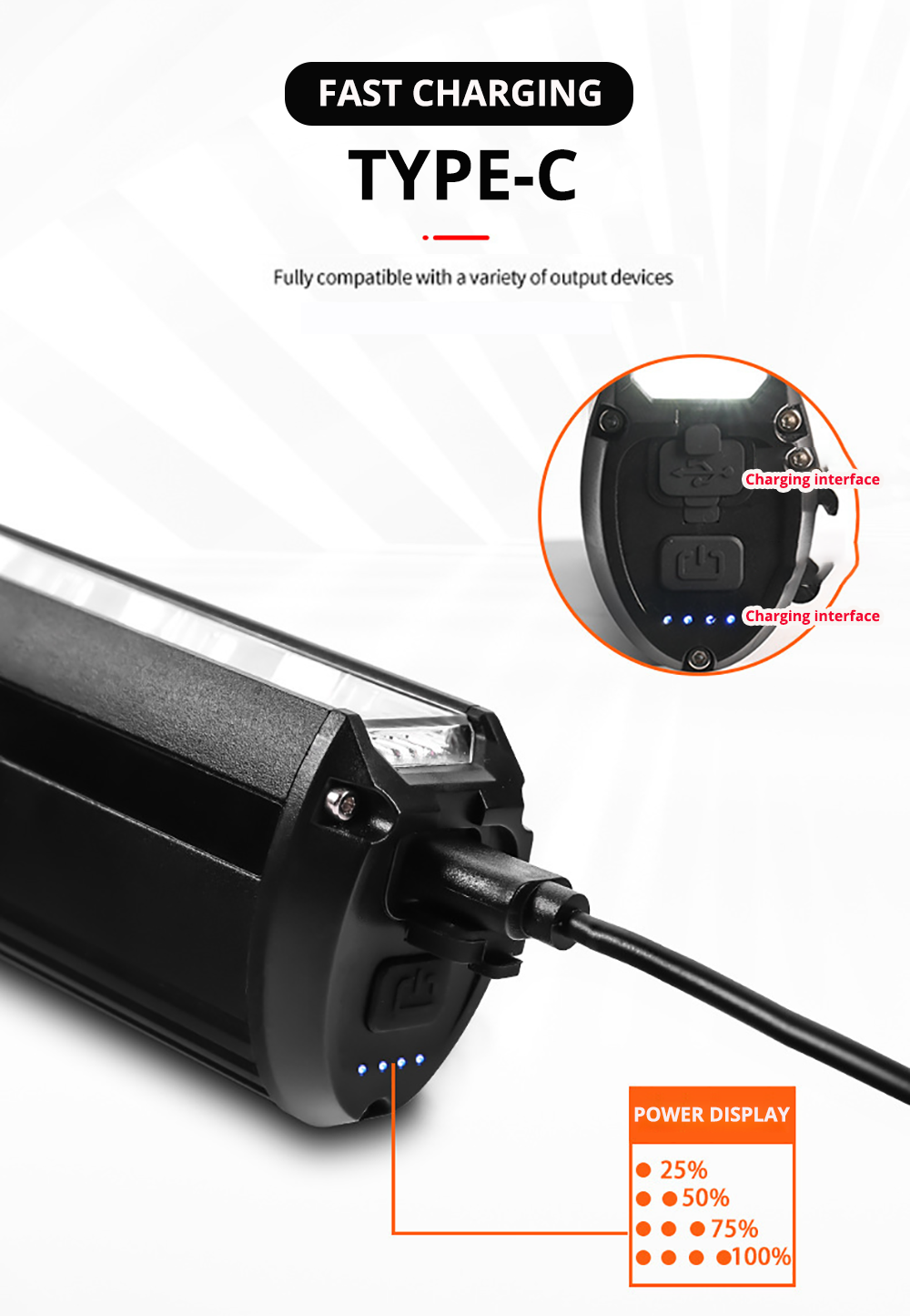 XBeam® LED Fahrradlicht - mit 8000 mAh Powerbank Funktion