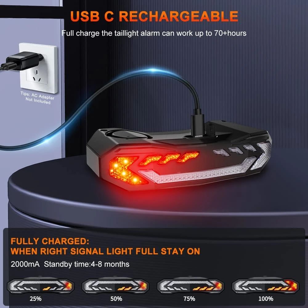 Meilan X5 LED Fahrrad Rücklicht, Blinker Laser Bremslicht